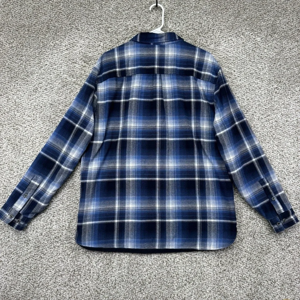 Rugged Elements Shirt Jacket Men's Large Blue Plaid Shacket Flannel Button‎ Up